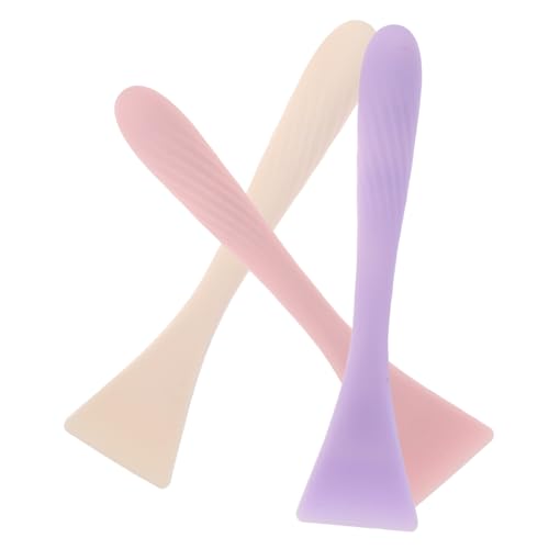 ELAYARD 3 Stück Teiliges Silikon Gesichtsmaske Applikator Pinsel mit Ergonomischem Griff Weiche Hautfreundliche Bürste für Präzises Auftragen von Schlamm Wiederverwendbar und Langlebig für von ELAYARD