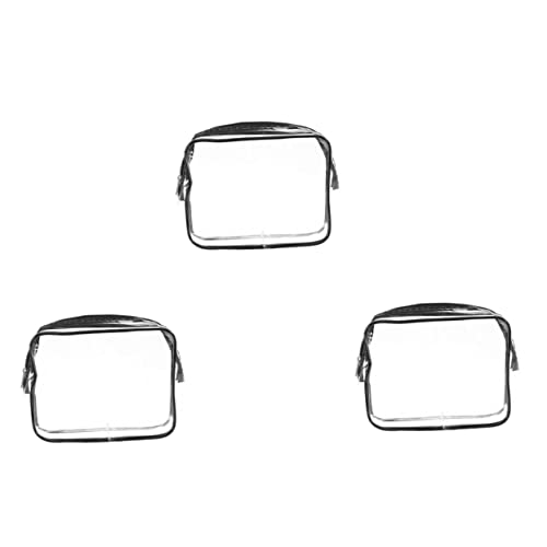 ELAYARD 3 Stück Transparente Kulturtasche Teiliges PVC Kosmetiktasche Reise Waschbeutel Damen Praktische Aufbewahrungstasche für Make Up und Toilettenartikel mit Großem Fassungsvermögen von ELAYARD