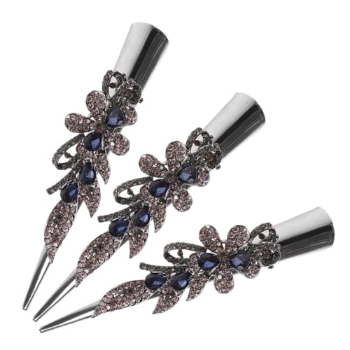 ELAYARD 3 Stück Vintage Metall Haarspangen mit Funkelnden Kristallverzierungen Robuste Haarklammern mit Festem Eleganter Haarschmuck für Damen Vielseitig für Kurze Haare und Festliche von ELAYARD
