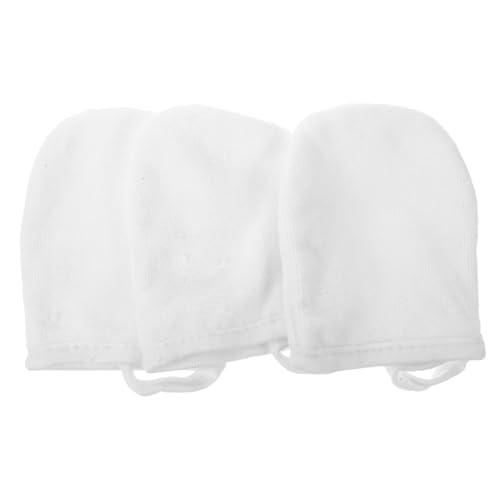 ELAYARD 3stücke Gesichtsreinigungshandschuhe Dicke Make-up Entferner-pads Weiß Waschbar Und Wiederverwendbar Für Sanfte Gesichtsreinigung Und Make-up-entfernung von ELAYARD