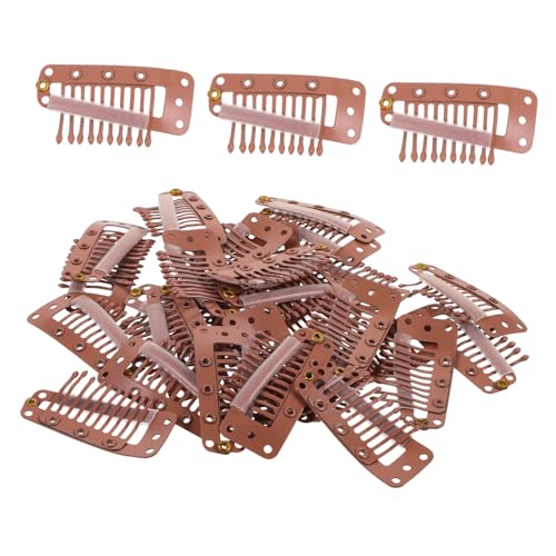 ELAYARD 30 Stück Teiliges Metall Haar Clip für Perücken und Haarverlängerungen Kleine Stabile Snap Clips in Hellbraun Einfach zu Befestigen und für Festen bei Damen von ELAYARD