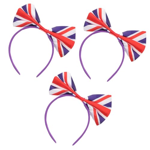 ELAYARD 3stücke Schleifen Stirnbänder Haarreifen Mit Uk Flagge Festive Kopfreifen Aus Leichtem Material Für Party Und Alltag von ELAYARD
