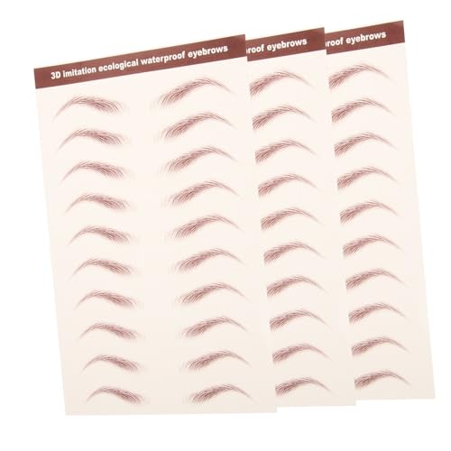 ELAYARD 3blätter Simulation Augenbrauen Aufkleber Wasserfest Braun Augenbrauen Sticker Make-up Zubehör Augenbrauenformung Augenbrauentransfer von ELAYARD