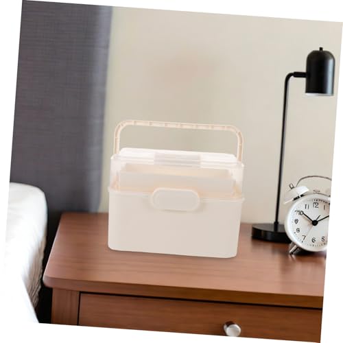 ELAYARD 3schicht Dreischichtige Aufbewahrungsbox Aus Kunststoff Faltbarer Organizer Mit Herausnehmbarem Tablett Für Medikamente Reisenotfall Und Handwerksbedarf von ELAYARD