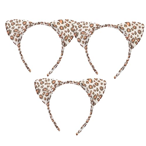 ELAYARD 3stücke Leoparden Stirnband Mit Ohren Flexibel Und Komfortabel Stirnbänder Für Frauen Und Mädchen Für Partys Und Familienfeiern Hochwertige Materialien von ELAYARD