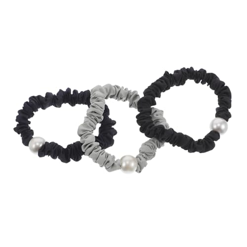 ELAYARD 3stücke Perlen Haargummis Elastische Haargummis Mit Perlen Haarseile Dehnbar Dekorativ Boho Haar Accessoires Für Frauen Und Mädchen von ELAYARD