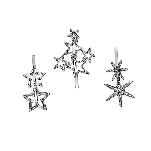 ELAYARD 3stücke Stilvolle Haarspangen Für Frauen Aus Langlebiger Legierung Fünfzackigen Haar Clips Mit Strass-haarnadeln Als Haarschmuck von ELAYARD