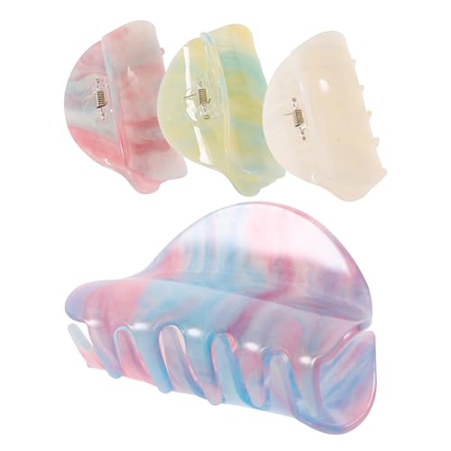ELAYARD 4 Stck Teiliges Bunte Haarklammern für Damen und Mädchen Mittelgroße Acryl Haarkralle mit Fester Fixierung Dekorative Schmerzfreie Haarspangen für Alltag Party und Sport von ELAYARD