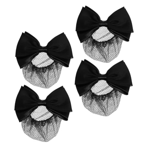 ELAYARD 4 Stück Federklammer Schmetterlingskopf Blume Haarnetz Dutthalter Duttnetze Netz Haarreifen Haar Accessoires Damen Haarknoten Abdeckungen Haarknoten Clip Abdeckung von ELAYARD