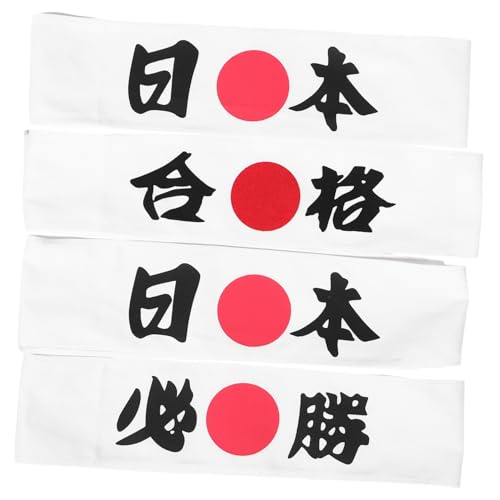 ELAYARD 4stücke Japanisches Stirnband Mit Kopfbändern Atmungsaktivem Gewebe Traditionellen Designs Für Sport Küche Kostüm Und Party von ELAYARD
