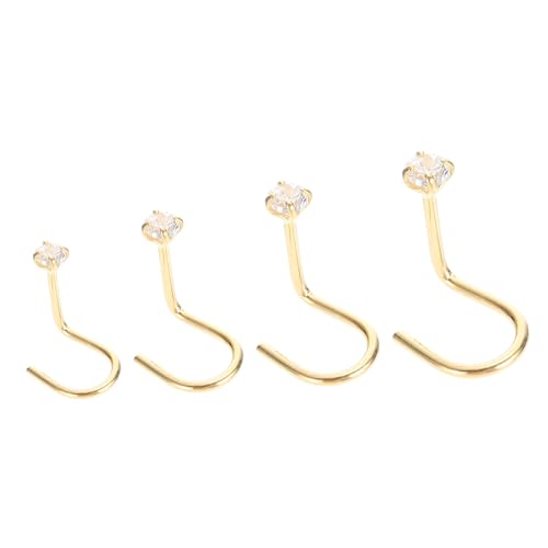 ELAYARD 4 Stück Sterling Silber Nasenring Teilig mit Zirkonia Nasenpiercing Schmuck Damen Nasenstecker für Festival Party Alltag ELAYARD 4 Stück Sterling Silber Nasenring Teilig mit Zirkonia Nasenpiercing Schmuck Damen Nasenstecker für Festival Party Alltag von ELAYARD