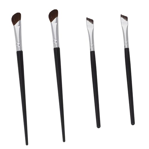 ELAYARD 4 Stück Teiliges Abgeschrägte Augen Make Up Pinsel mit Feiner Spitze für Präzises Auftragen von Eyeliner Augenbrauen und Under Eye Concealer Geeignet für Anfänger und Profis von ELAYARD