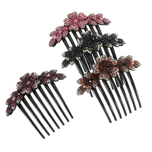 ELAYARD 4 Stück Teiliges Haarsteckkamm Funkelnden Strassblumen Mehrfarbiges Design Glitzernde Haarschmuck accessoires für Frauen für Hochzeit Party und Festliche Anlässe von ELAYARD