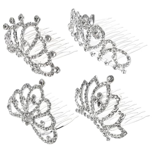 ELAYARD 4 Stück Teiliges Mädchen Haarschmuck mit Kamm aus Legierung und Strass Leichte Prinzessin Haarschmuck für Kindergeburtstag Party und Fotoshooting Funkelndes Accessoire für von ELAYARD
