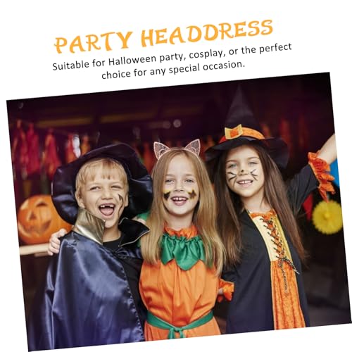ELAYARD 4 Stück Teiliges Metall Katzenohren Haarreif Cartoon Cosplay Haarschmuck Party Kostüm Zubehör für Fasching Karneval Halloween Langlebig und Auffällig in Schwarz Gold Weiß Roségold von ELAYARD
