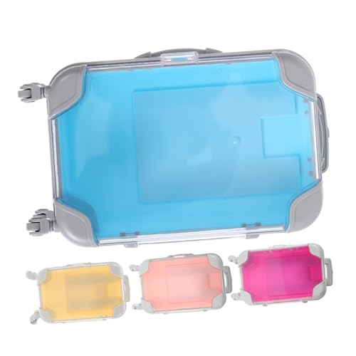 ELAYARD 4 Stück Teiliges Mini Koffer Aufbewahrungsboxen für Wimpern Leichte Robuste Kunststoff Make Up Organizer Stilvoller Reise Look Praktische Kosmetik und Schmuckbox für Frauen und von ELAYARD