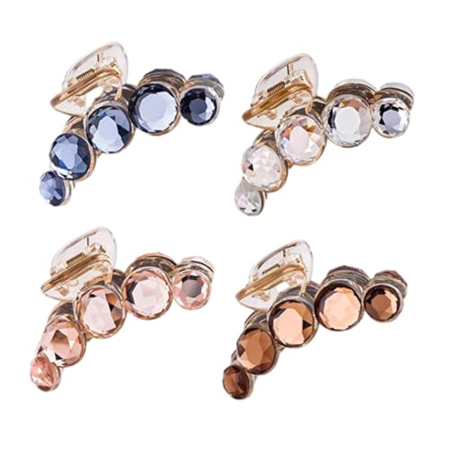 ELAYARD 4 Stück Teiliges Modische Glänzende Haarklammern für Damen Rutschfeste Leichte Haarspangen in Dunkel Champagner und Roségold Strapazierfähiger Haarschmuck für Alltag und von ELAYARD