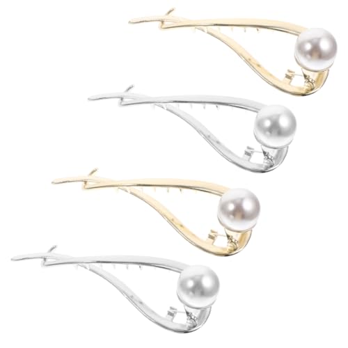 ELAYARD 4 Stück Teiliges Perlen haarspangen Vintage Haarclips mit Fischtail design Modische Haarklammern für Mädchen Geeignet für Mitteldickes und Langes Haar Elegante Haarschmuck für von ELAYARD