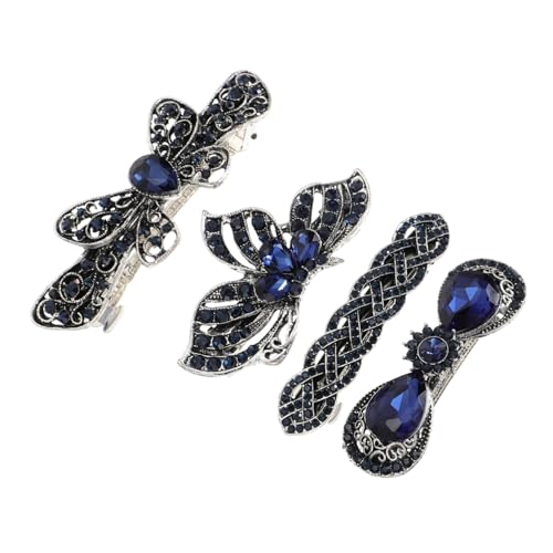 ELAYARD 4 Stück Teiliges Strass Haarspangen aus Legiertem Material Langlebig und Leicht Haarschmuck für Damen Elegant und Fest Geeignet für Partys und Hochzeitsschmuck von ELAYARD