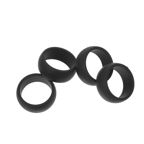 ELAYARD 4 Stücke Sportliche Silikon Finger Ringe Flexibel Atmungsaktiv Rissfest Fitness Zubehör Für Herren Schwarz Für Training Radfahren Schwimmen Manualarbeit von ELAYARD