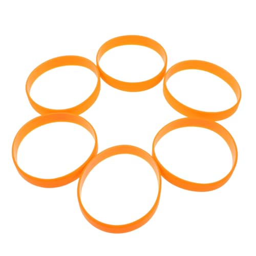 ELAYARD 48 Stück Orangefarbene Silikonarmbänder Armbänder Silikonbänder Sportarmbänder Sport Elastikbänder Blanke Handarmbänder Party Armbänder Dehnbares Silikonband Kieselgel von ELAYARD