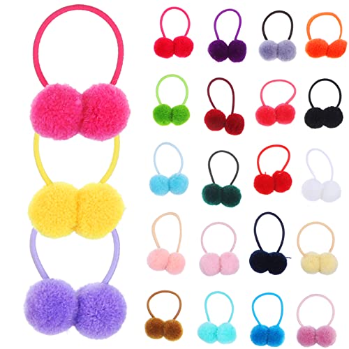 ELAYARD 48stücke Flauschige Ball Haarclips Junge Mädchen Elastische Pferdeschwanz Halter Bommel Ball Mädchen Haarclips von ELAYARD