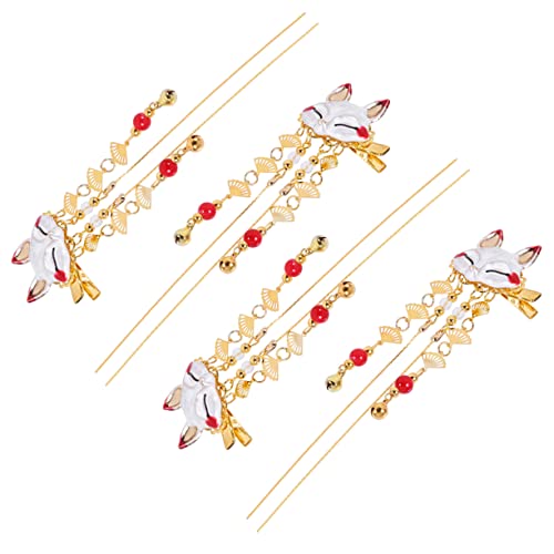 ELAYARD Cartoon Haarspange 4 Stück Chinesischer Stil Haarnadeln mit Quaste für Mädchen Vintage Haarschmuck aus Legierung Haaraccessoire für Partys und Festivals von ELAYARD