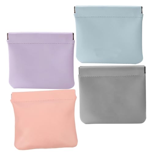 ELAYARD 4stücke Kleine Kosmetiktasche Aus Pu Tragbare Reise-Kosmetiktasche Für Damen Selbstschließende Make-up-Tasche Mit Ausreichend Stauraum Für Kosmetika Und Kleinigkeiten von ELAYARD