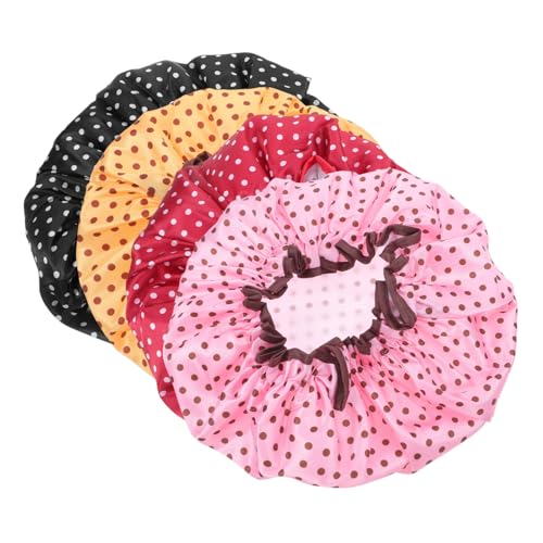 ELAYARD 4stücke Duschhauben Für Damen Große Wasserdichte Wiederverwendbare Badekappen Mit Elastischem Band Für Langes Haar Und Zöpfe Pflegeleicht Und Vielseitig Einsetzbar von ELAYARD