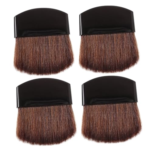 ELAYARD 4stücke Teiliges Blush Pinselset Für Präzises Auftragen Flachpinsel Für Highlighter Und Lose Puder Für Frauen Und Mädchen Mit Braunen Borsten von ELAYARD