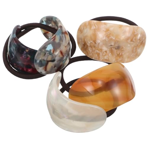 ELAYARD 5 Stück Elastische Haargummis für Damen Acetat Ponytail Dicke Haarbänder mit Künstlerischen Mustern Vielseitig für Zöpfe Dutt Alltag und Festliche Anlässe Strapazierfähig und von ELAYARD