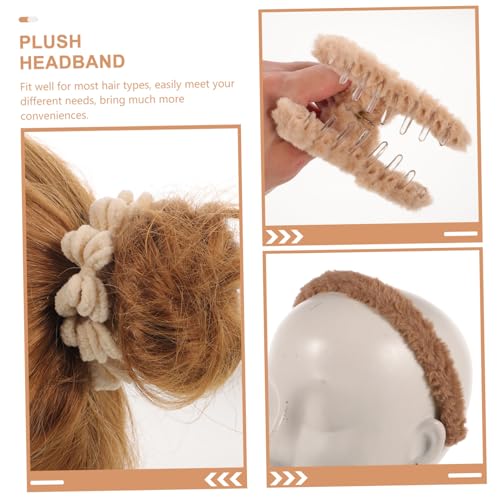 ELAYARD 5 Stück Plüsch Haargummi Teilig Weiche Haarschleifenclips für Damen und Mädchen Bequem und Schonend Vielseitig Einsetzbar für Alltag Arbeit und Reisen Robust Haltend Niedliches von ELAYARD