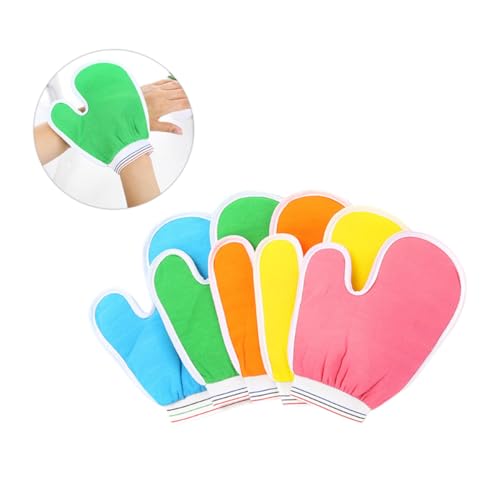 ELAYARD 5 Stück Teiliges Peeling Handschuhe für Dusche und Bad Stark Wirksam Beidseitig Nutzbar Geeignet für Damen und Herren Fördert Hauterneuerung und Sanftes Peeling von ELAYARD