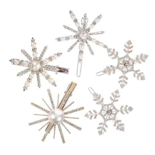 ELAYARD 5 Stücke Perlen Schneeflocken Haarnadeln für Damen Haarklammer Haarspangen Tragbar für Hochzeiten und Besondere Anlässe ELAYARD 5 Stücke Perlen Schneeflocken Haarnadeln für Damen Haarklammer Haarspangen Tragbar für Hochzeiten und Besondere Anlässe von ELAYARD