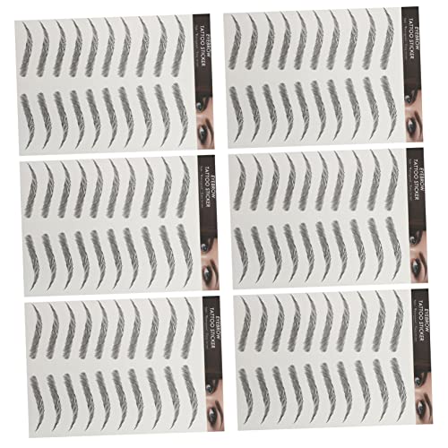 ELAYARD 6 Blätter Wasserfeste Augenbrauen Tattoos Aufkleber Natürlich Wirkende Haarähnliche Augenbrauensticker Schnell Anzubringen für Dünne oder Fehlende Augenbrauen Realistische von ELAYARD