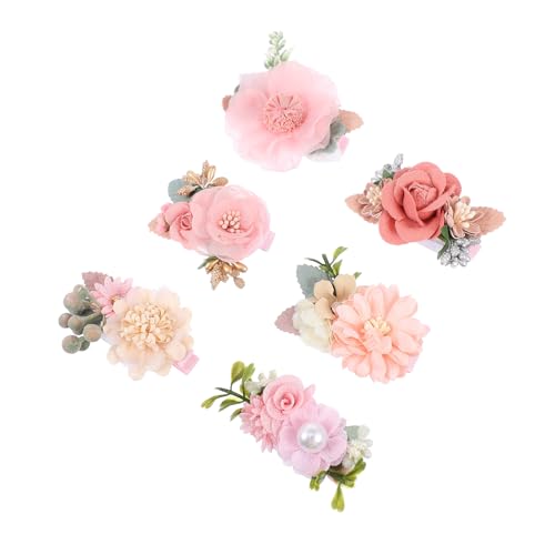 ELAYARD 6 Stück Teiliges Blumen Haarspangen für Frauen und Mädchen Sanfter Griff mit Haarschonendem Design Haarklammern mit Künstlichen Blüten Stilvoller Haarschmuck für Alltag und Party von ELAYARD
