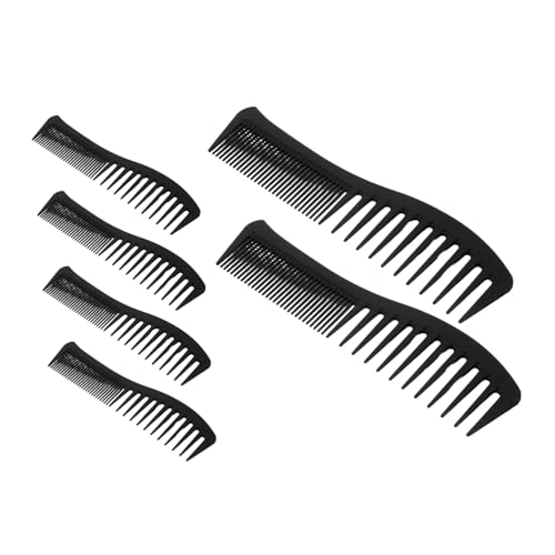ELAYARD 6 Stück Teiliges Breiter Zahnkämme mit Fischförmigem Griff Hitzebeständig Sanftes Entwirren und Styling für Dickes Haar Damen Herren für Tägliche Pflege und Friseursalon von ELAYARD
