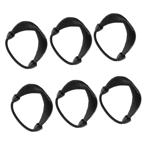 ELAYARD 6 Stück Teiliges Elastischer Haargummis für Damen und Mädchen Bequeme Langlebige Ponytail Halter Schwarze Haarbänder Vielseitig für Alltag Party und Freizeit Geeignet von ELAYARD