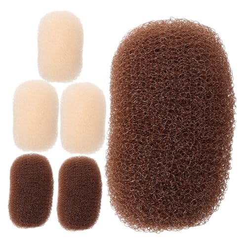 ELAYARD 6 Stück Teiliges Haarpolster Clips für Damen Bump Pad Haarspangen zur Volumensteigerung Atmungsaktive Haaraccessoires in Braun und Beige für Hochsteckfrisuren von ELAYARD
