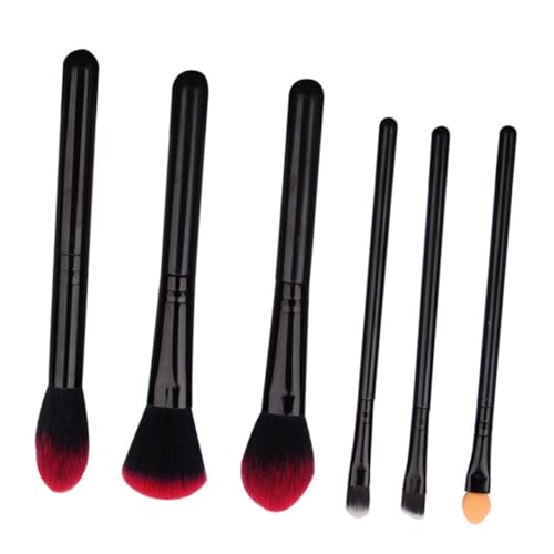 ELAYARD 6 Stück Teiliges Make up Pinsel mit Roten Weichen Borsten für Puder und Lidschatten Praktische Schminkpinsel für Frauen Langlebig und Vielseitig Geschenk für Besondere Anlässe von ELAYARD
