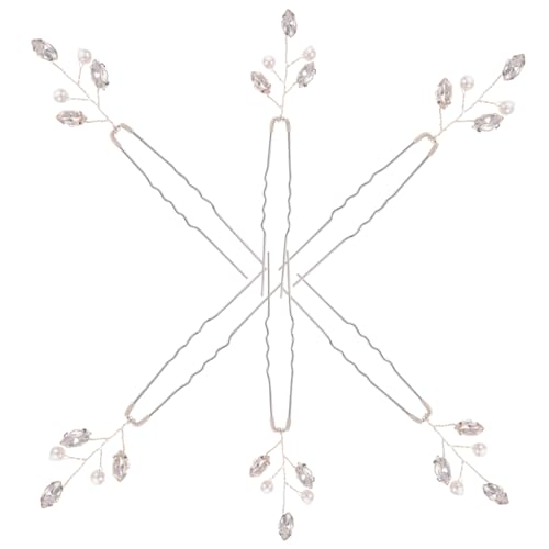 ELAYARD 6 Stück Teiliges U förmiges Haarnadeln Silberfarbene Braut Haarschmuck Dekorative Leichte und Stabile Haarspangen für Hochzeit Party Alltag Geeignet für Frauen und Mädchen von ELAYARD