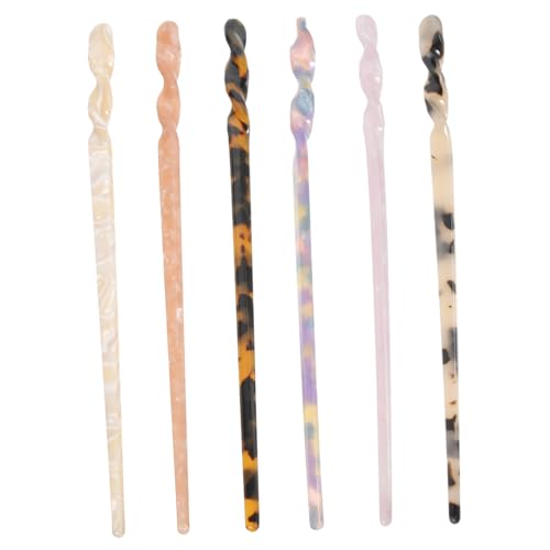 ELAYARD 6 Stück Teiliges Vintage Haarnadeln aus Metall Lange Haarschmuck Sticks Stabile Haarstäbchen für Damen und Mädchen Minimalistisches Design Geeignet für Alltag Hochzeit und Party von ELAYARD