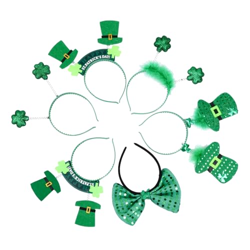 ELAYARD 6stücke Grün Kleeblatt Pailletten Kopfschmuck Stirnband Haar Bogen Für St Patrick Feiertage Party Geburtstag von ELAYARD