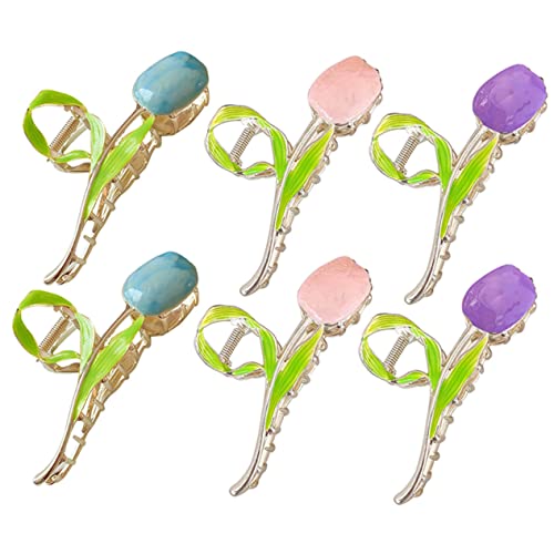 ELAYARD 6stücke Metall Tulpen Haarspangen Dekorative Frauen Haar Accessoires Blumen Haarspangen Für Haare Klemmen von ELAYARD