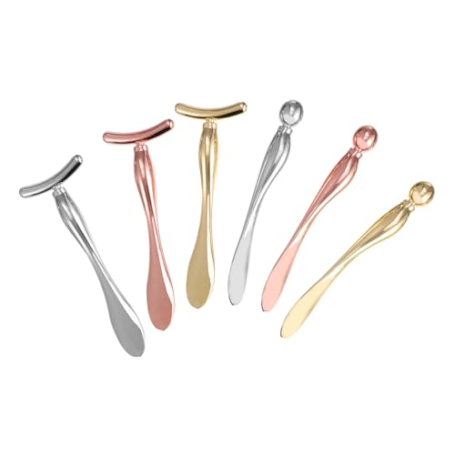 ELAYARD 6stücke Teiliges Augencreme-massage Metallspatel Mit Löffel Form Für Optimale Absorption Für Feuchtigkeitscreme Und Lotion Tragbar Und Einfach Zu Bedienen von ELAYARD
