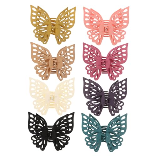 ELAYARD 8 Stück Große Haarklammern für Dickes Haar Starke Metallfeder Rutschfeste Haarspangen Damen Mädchen Modische Haarklammern für Vielseitige Frisuren von ELAYARD