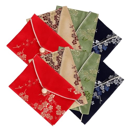 ELAYARD 8 Stück Handbestickte Schmucktasche Bestickte Geldbörse Abend-Clutch Für Formelle Damen Seidenbeutel-Kollektion Reiseschmuckbeutel Stickerei-schmuckbeutel Retro-geldbörsen von ELAYARD