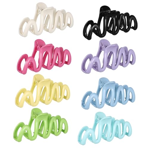 ELAYARD 8 Stück Teiliges Bunte Wellen haarklammern für Dickes und Dünnes Haar Rutschfeste Leichte Haarspangen mit Einzigartigem Welligem Design für Damen und Mädchen von ELAYARD