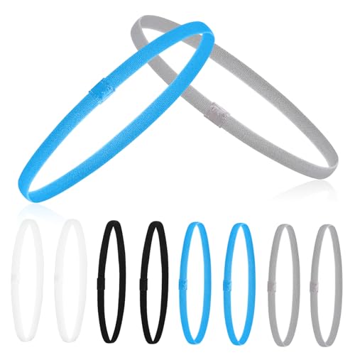 ELAYARD 8 Stück Teiliges Elastisches Sport Haarband für Damen Dünne Rutschfeste Stirnbänder in Farben Vielseitig für Yoga Jogging Fitness Bequemes Leichtes Material als von ELAYARD