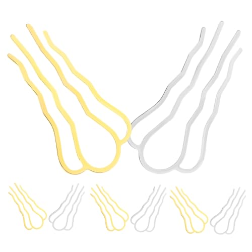 ELAYARD 8 Stück Teiliges Haargabel für Damen Vintage Haarforken in Gold und Silber Stabile Haarnadeln für Dutt Rutschfeste Haarspangen Geeignet für Dickes und Lockiges Haar von ELAYARD